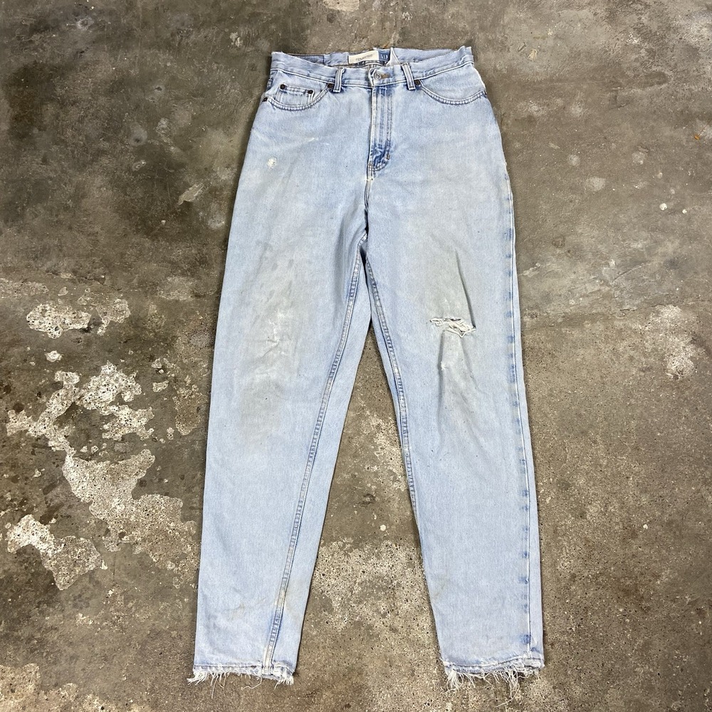 Vintage Gap Jeans Size 31x32 Blue Denim Light Wash Distressed Reverse Fit